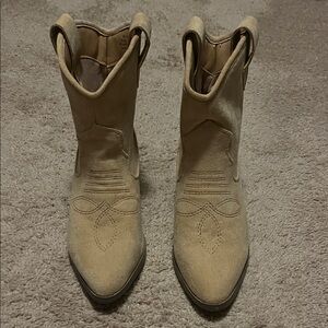 First suede western ankle boots